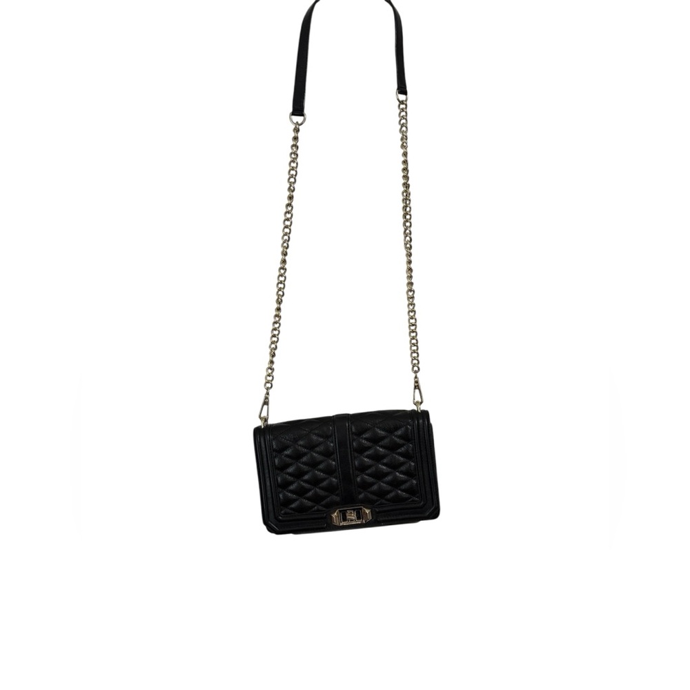 Rebecca Minkoff Love Quilted Black Leather shoulder bag gold tone hardware - Picture 4 of 5